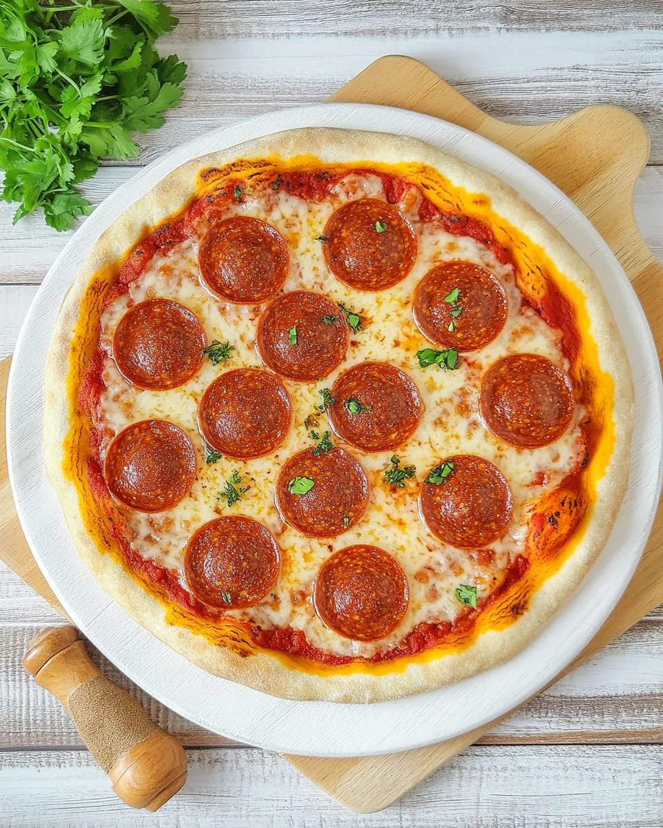 Delicious Vegan Pepperoni Pizza shot