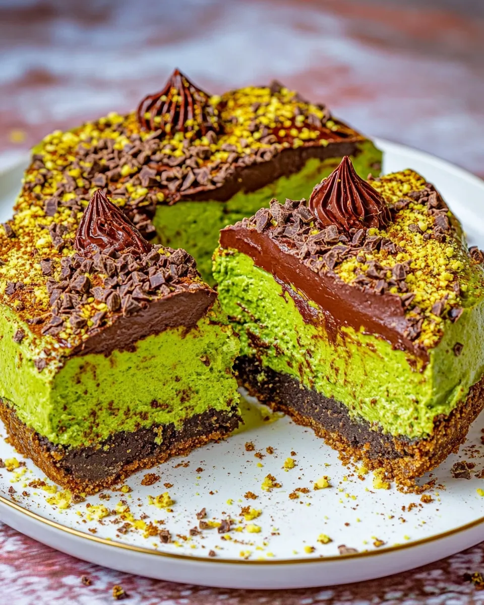 Delicious Vegan Spinach & Chocolate Cheesecake recipe photo