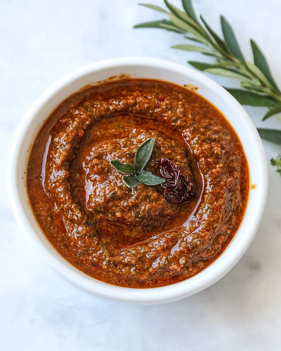 Delicious Vegan Sun-Dried Tomato Pesto shot