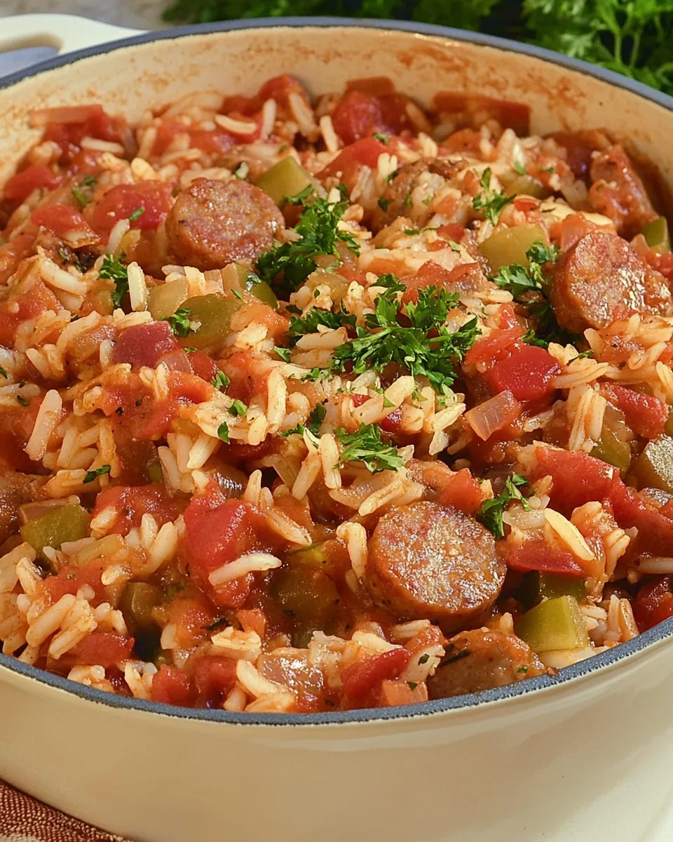 Savory Weeknight Sausage Jambalaya dish photo