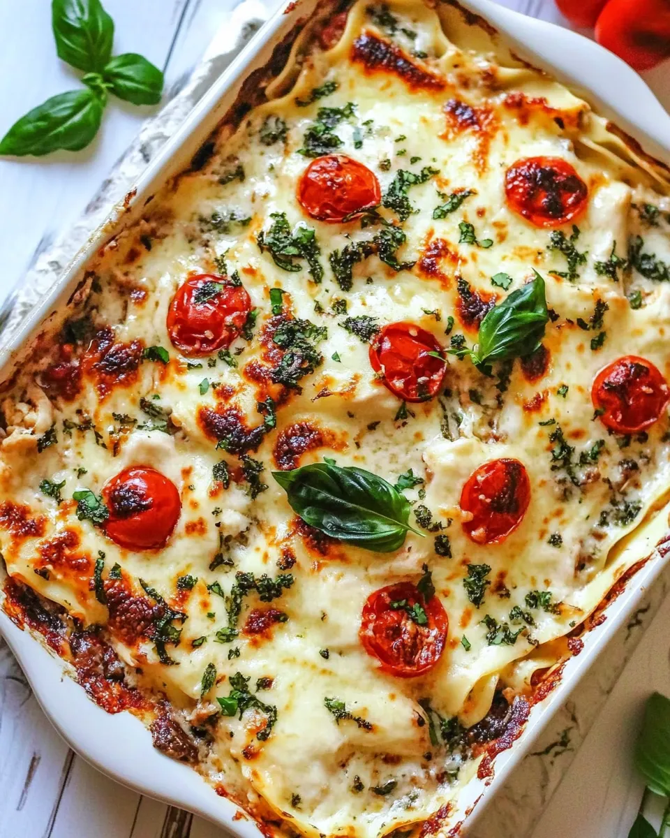 Easy White Chicken Lasagna (Caprese Chicken Lasagna) recipe photo