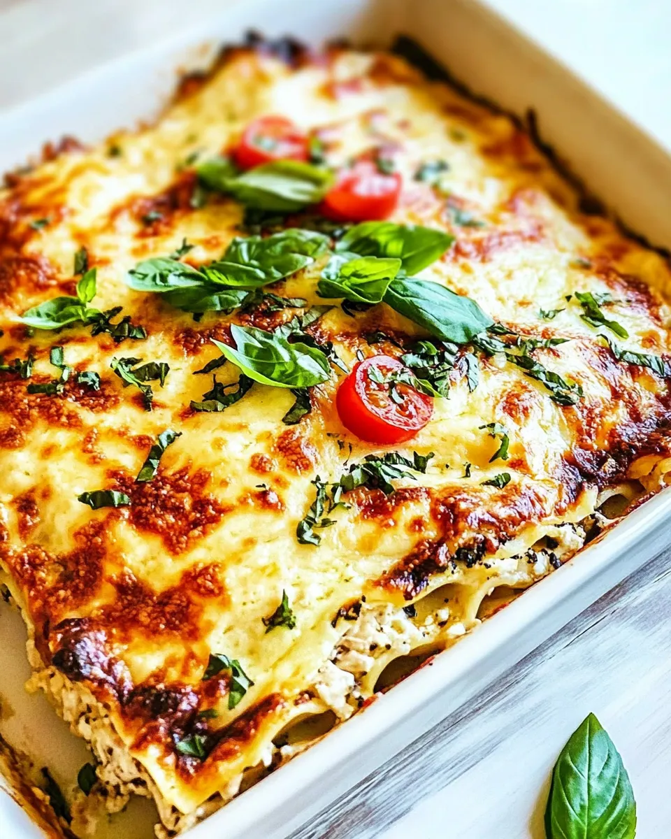 Tasty White Chicken Lasagna (Caprese Chicken Lasagna) shot