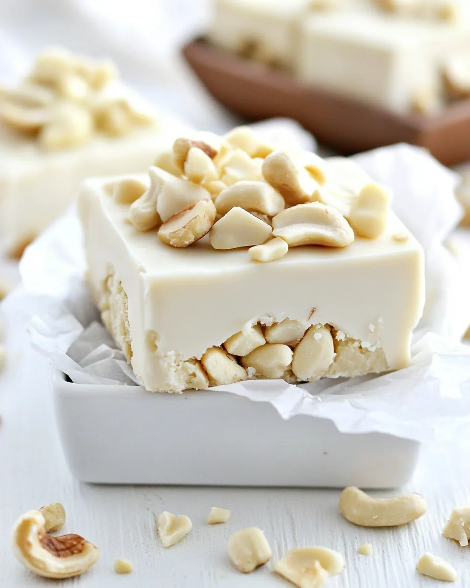 Delicious White Chocolate Cashew Fudge image