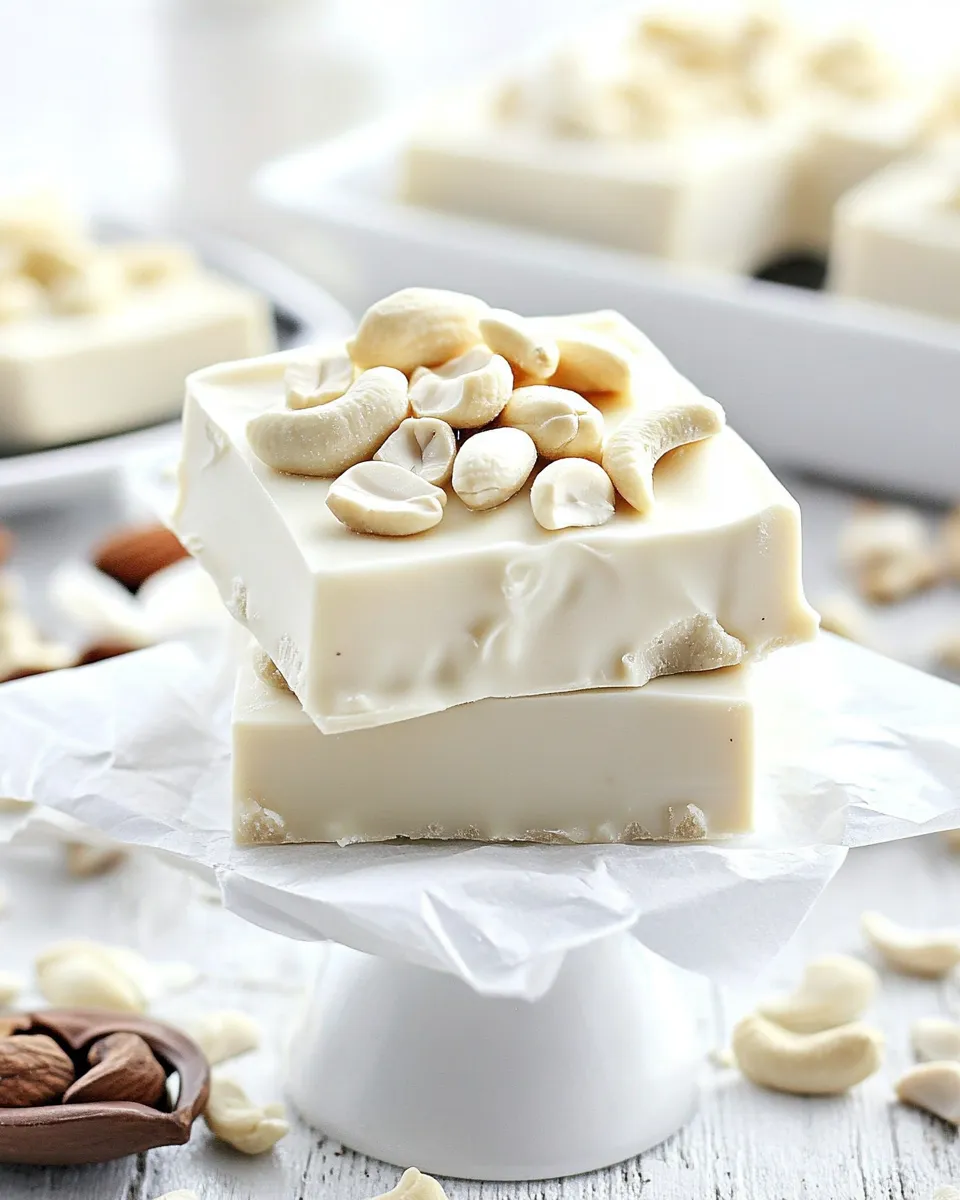 Homemade White Chocolate Cashew Fudge recipe photo