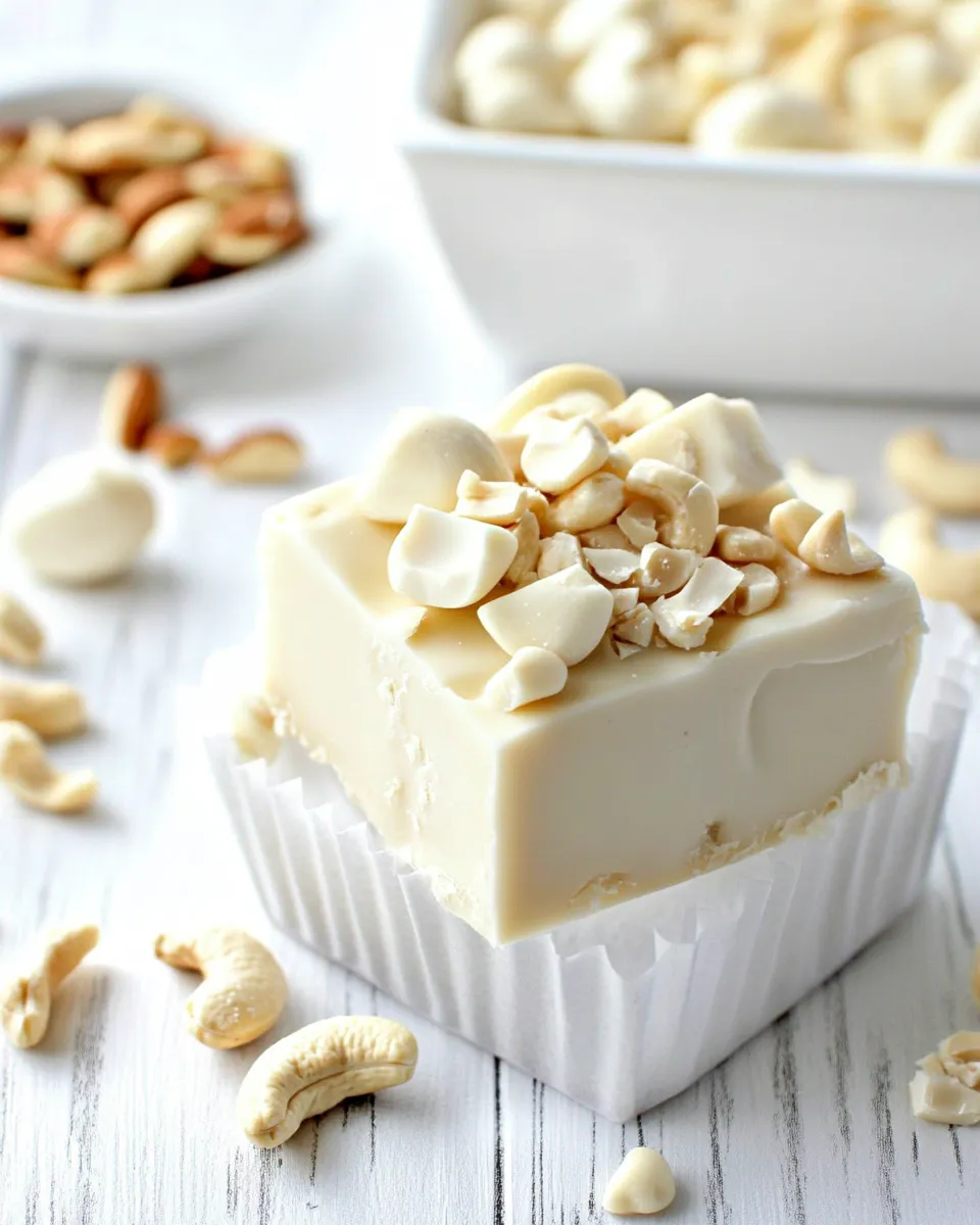 Perfect White Chocolate Cashew Fudge dish photo