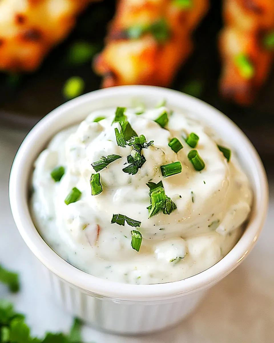 Delicious White Remoulade Sauce food shot