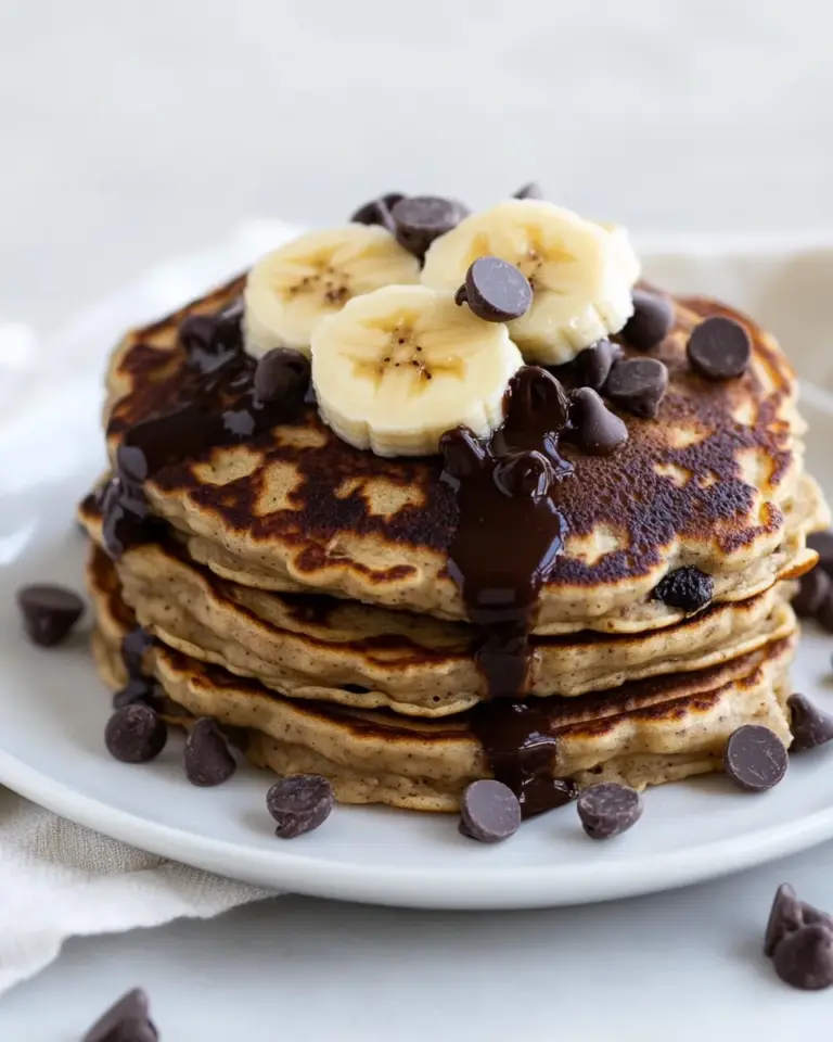 Homemade Whole Wheat Chocolate Chip Banana Bread Pancakes photo