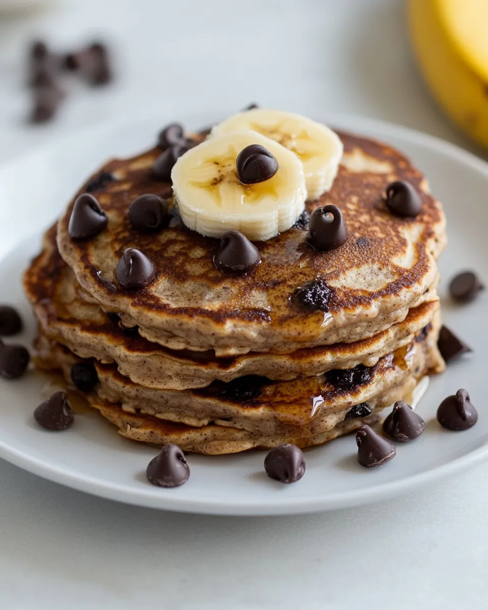 Easy Whole Wheat Chocolate Chip Banana Bread Pancakes recipe photo